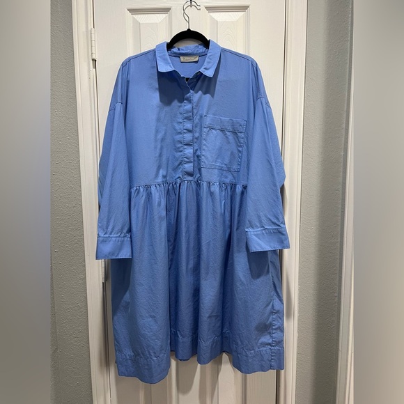 Everlane The Field Dress Oversized Shirt Dress Blue - Picture 4 of 10